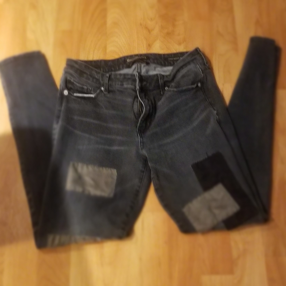 Abercrombie & Fitch skinny patched grey low ride Jean's